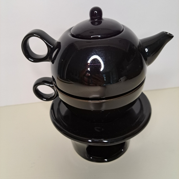 Tea Set For One. Old Amsterdam Porcelain Works. W/ warmer - Picture 2 of 9